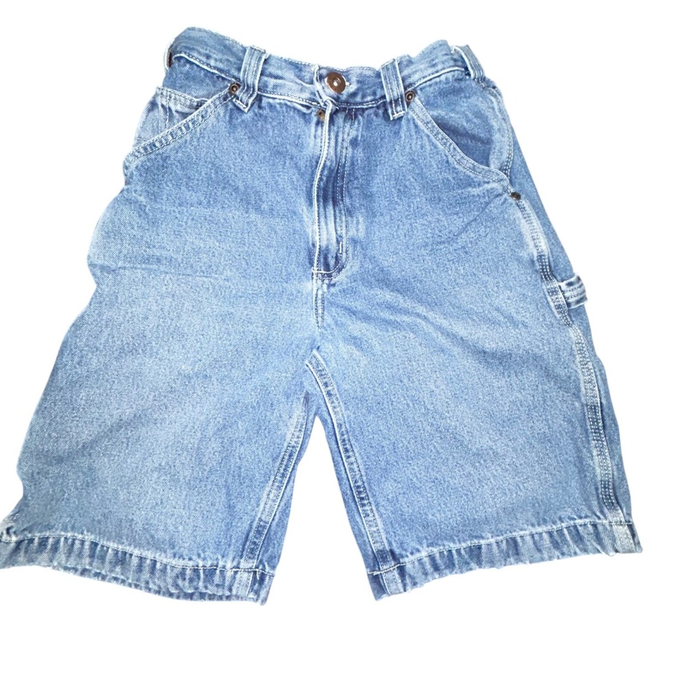 Route 66 Boys Carpenter Denim Shorts Size 12 Blue Cotton Utility Hammer Loop